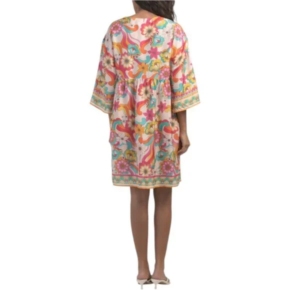 johnny was barbara mini dress Johnny Was Barbara Printed Silk Minidress